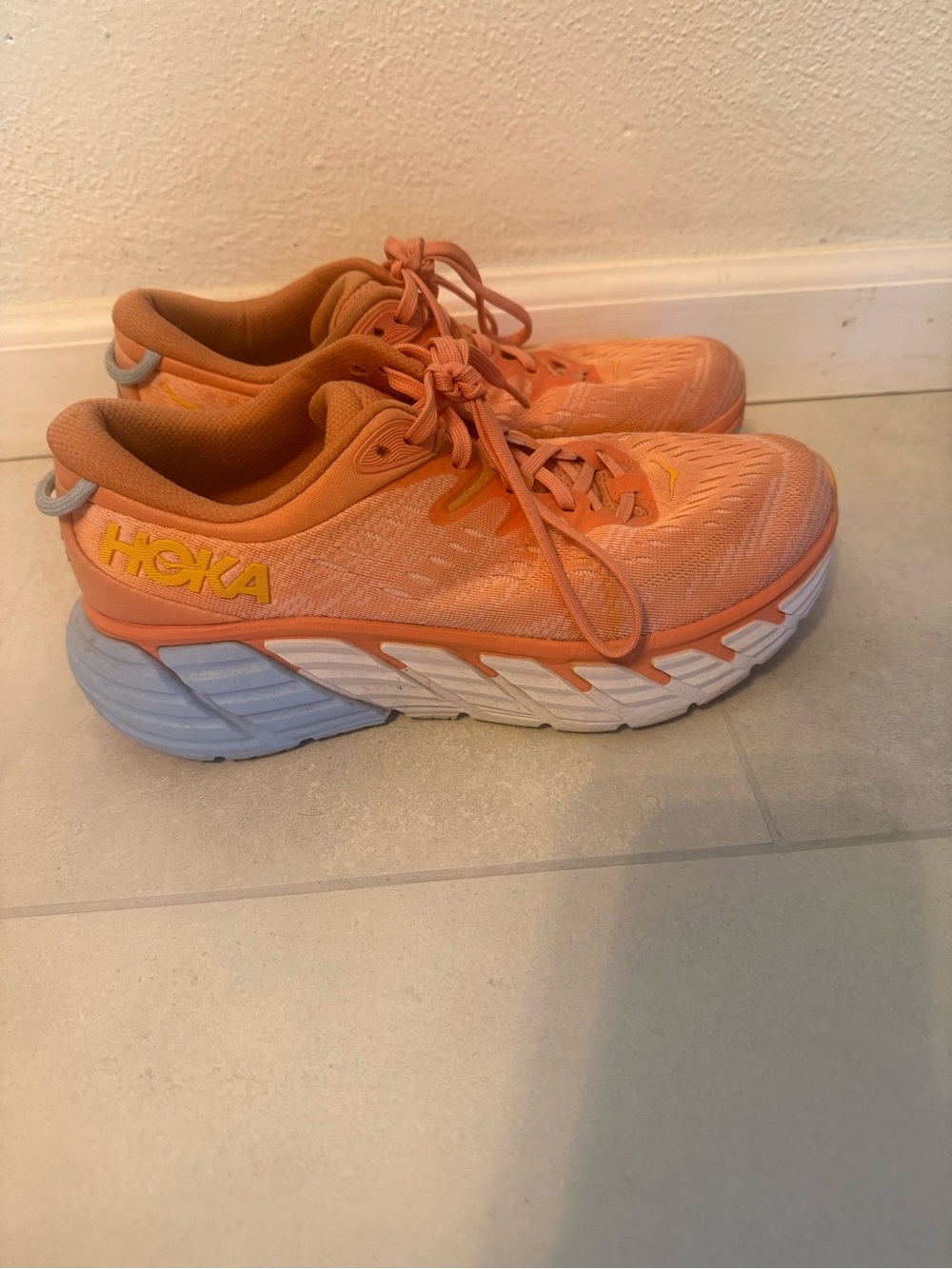 Hoka Women's Peach-Orange Cushioned Running Sneakers